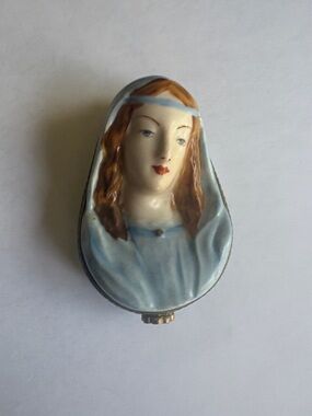 Vintage Limoges Virgin Mary Trinket Box